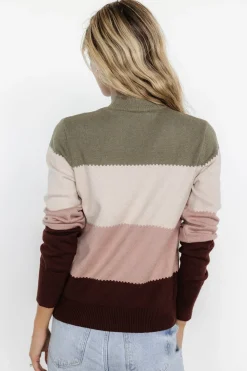 New Baltic Born Porter Color Block Sweater | Olive Multi OliveMulti