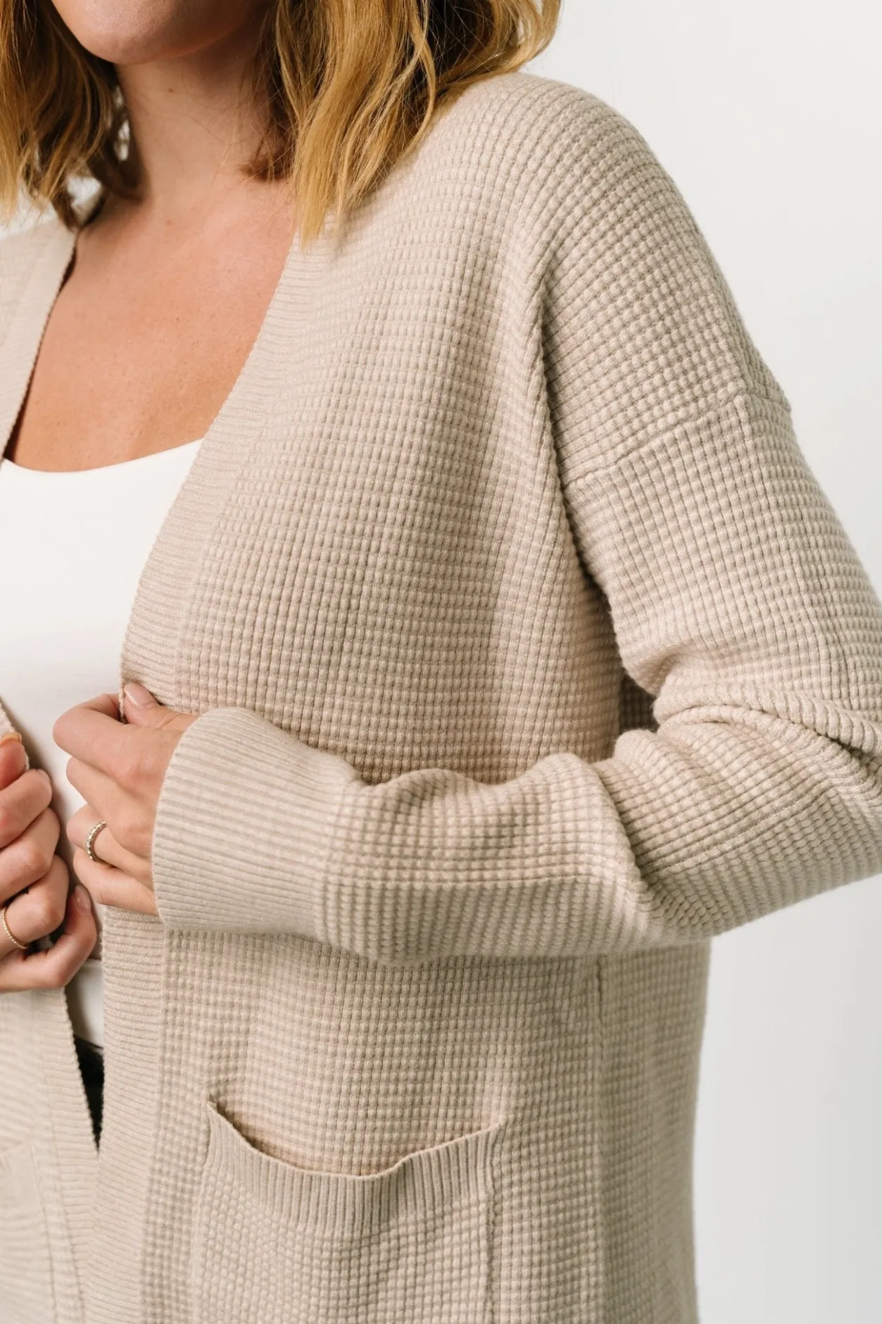 Clearance Baltic Born Portsmouth Waffle Cardigan | Oatmeal