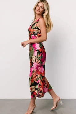 Discount Baltic Born Positano Tank Midi Dress | Black Multi BlackMulti