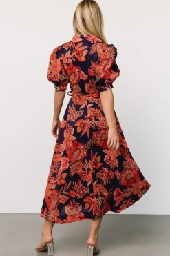 Outlet Baltic Born Potenza Wrap Dress | Navy + Rust Navy+Rust
