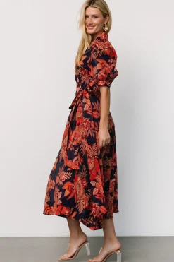 Outlet Baltic Born Potenza Wrap Dress | Navy + Rust Navy+Rust