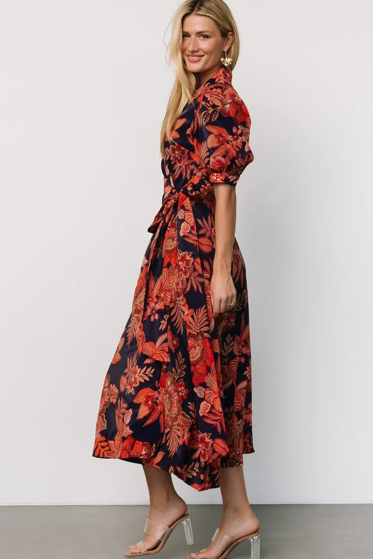 Outlet Baltic Born Potenza Wrap Dress | Navy + Rust Navy+Rust