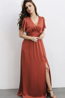 Discount Baltic Born Prague Satin Maxi Dress | Rust
