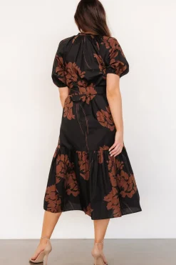 Online Baltic Born Prescott Midi Dress | Black + Brown Floral Black+BrownFloral