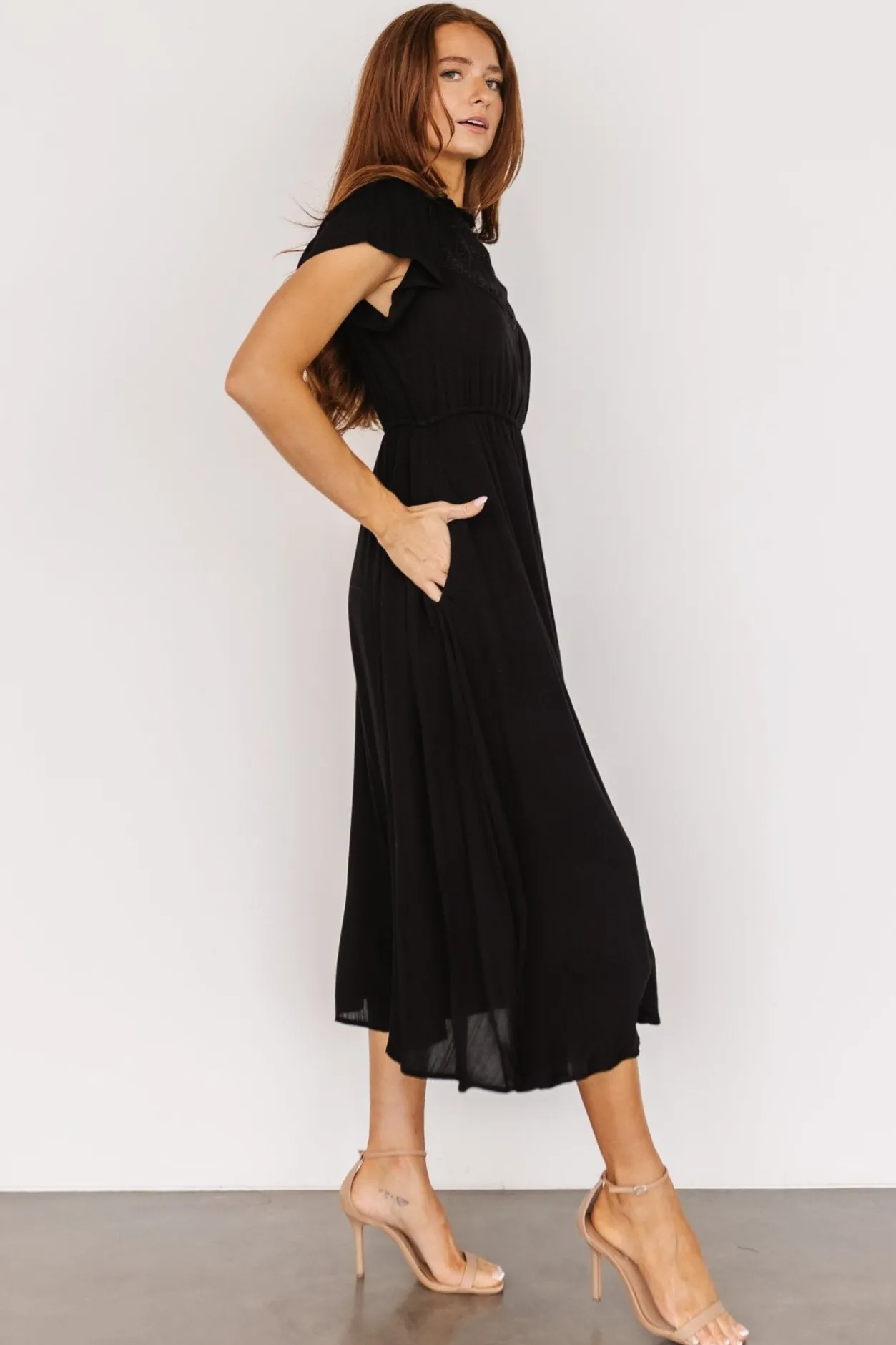 Clearance Baltic Born Prestyn Midi Dress | Black