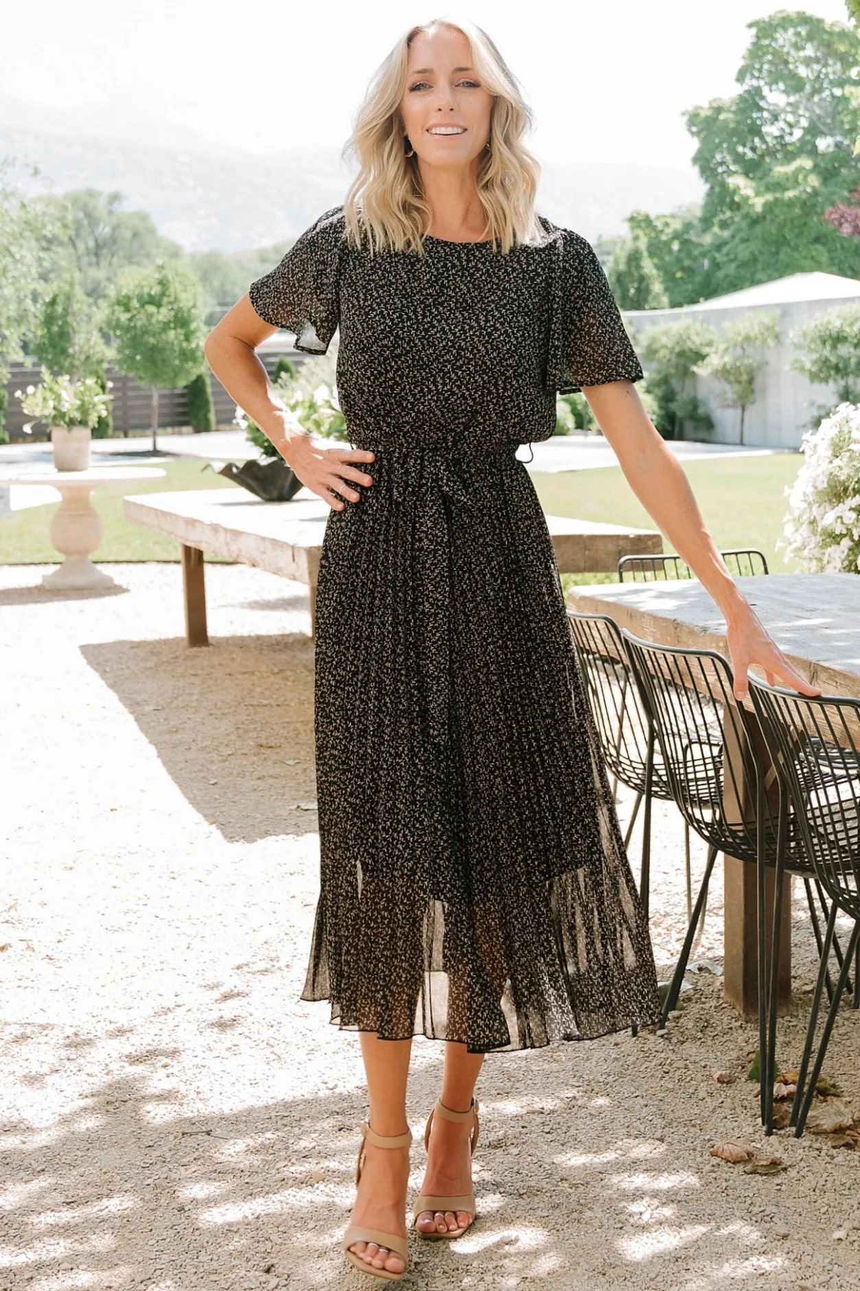 Outlet Baltic Born Prim Pleated Dress | Black Print BlackPrint