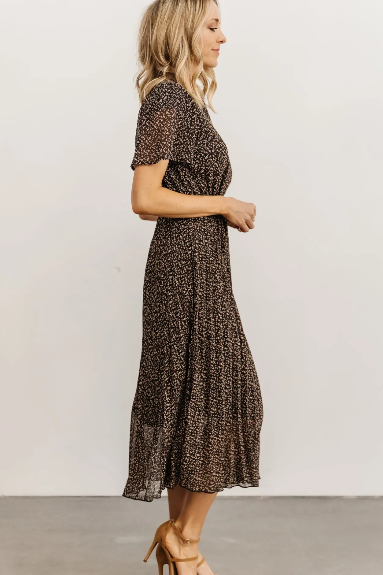 Outlet Baltic Born Prim Pleated Dress | Black Print BlackPrint