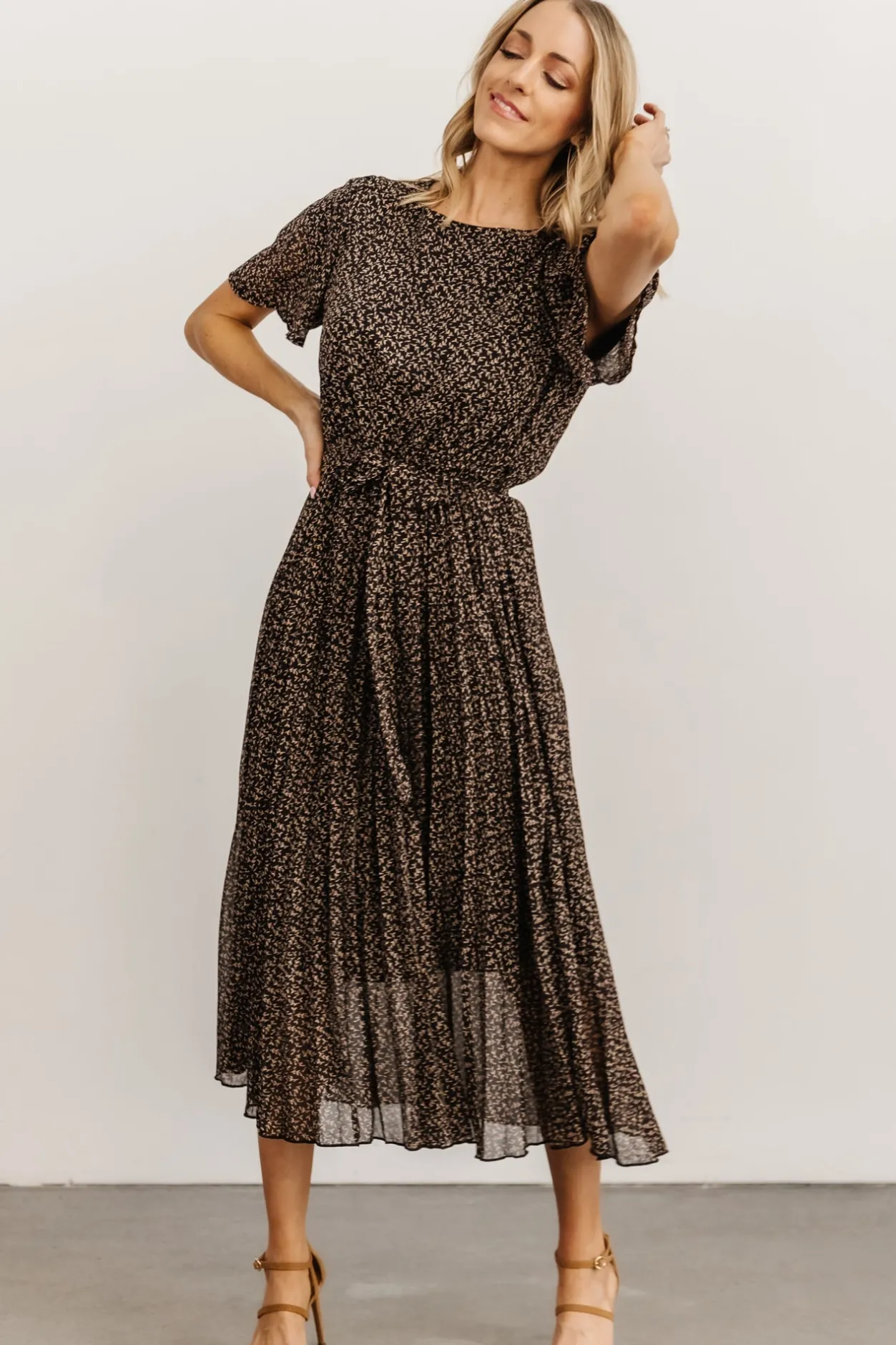 Outlet Baltic Born Prim Pleated Dress | Black Print BlackPrint