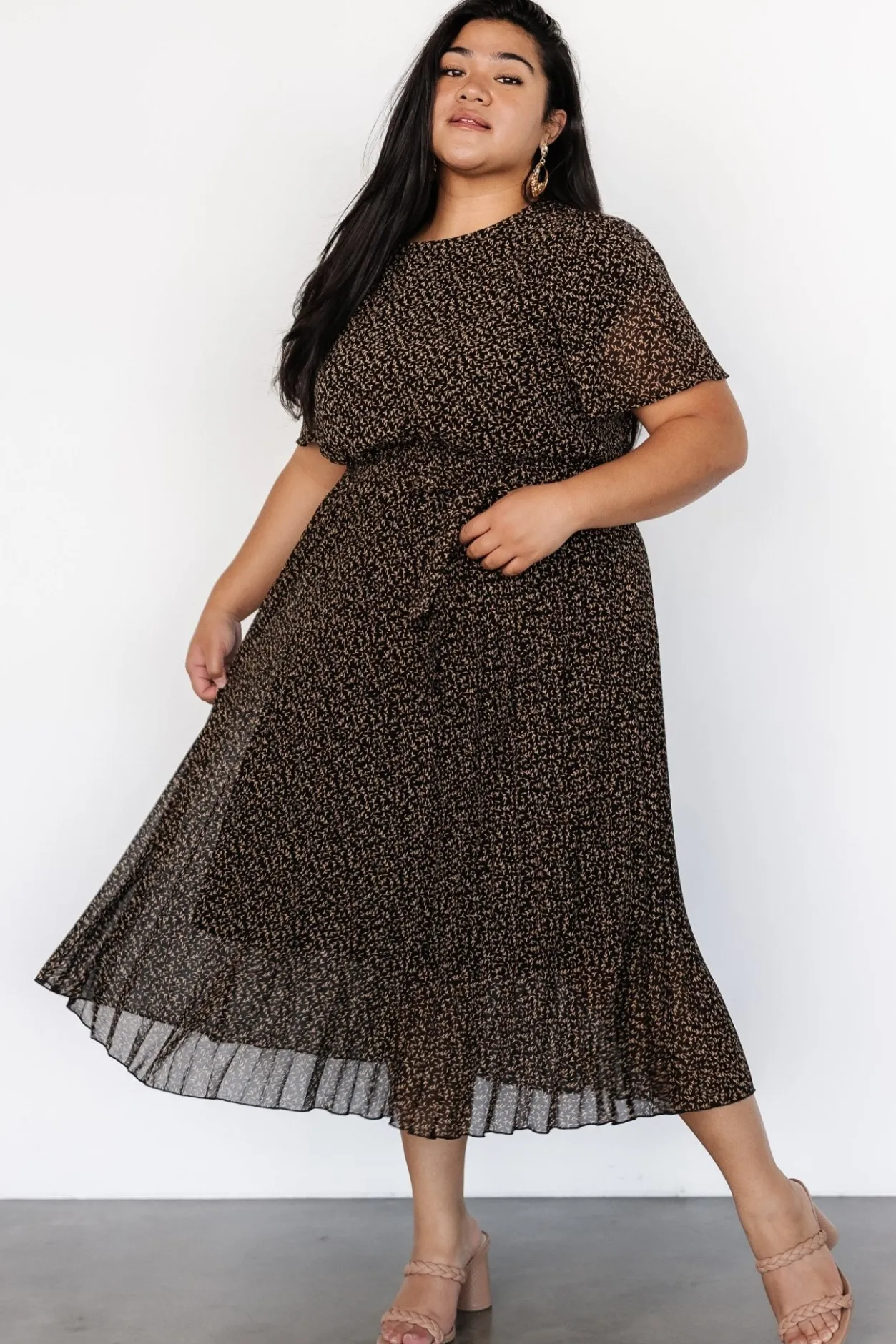 Outlet Baltic Born Prim Pleated Dress | Black Print BlackPrint