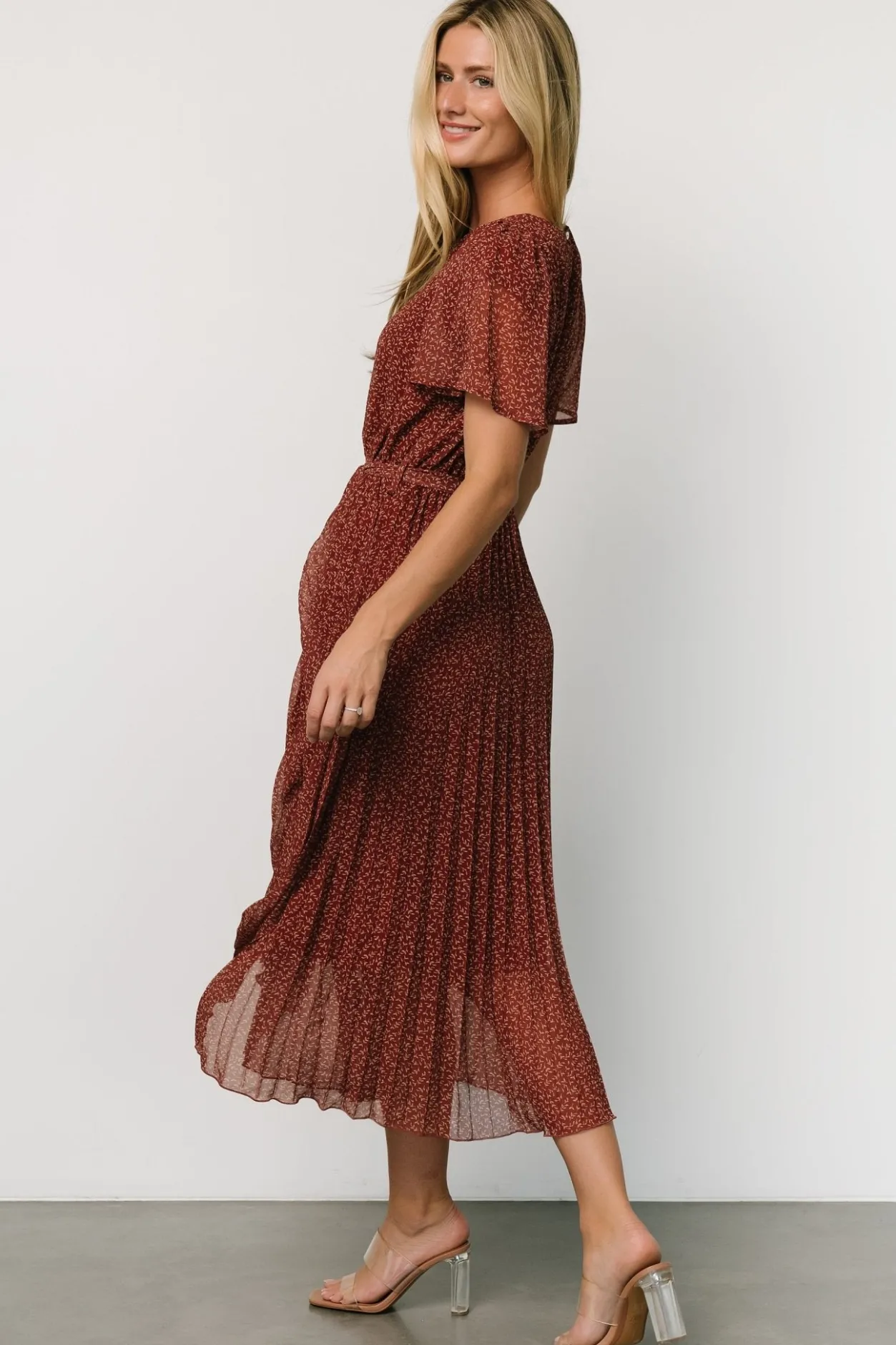 Hot Baltic Born Prim Pleated Dress | Dark Rust DarkRust