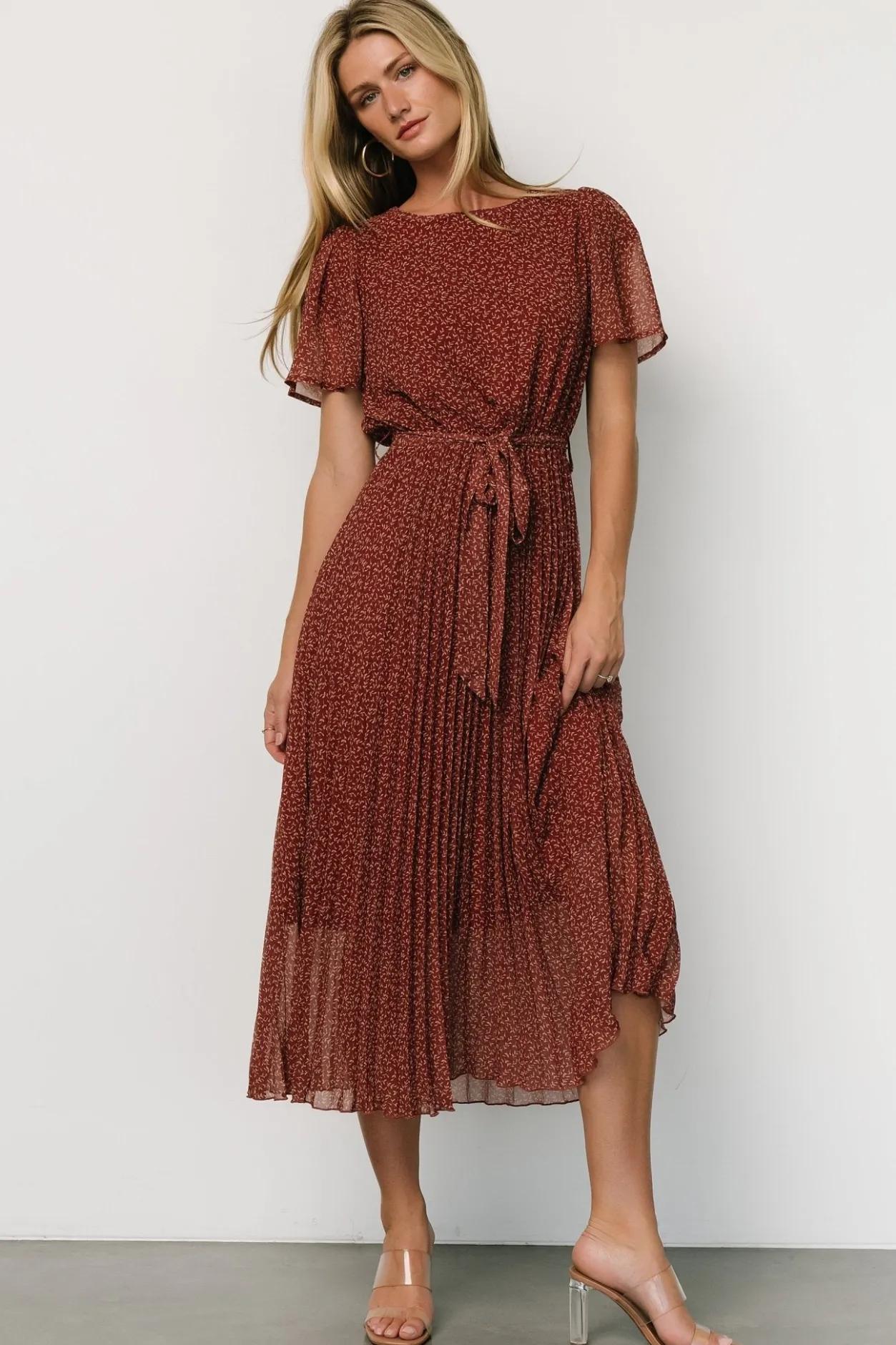 Hot Baltic Born Prim Pleated Dress | Dark Rust DarkRust