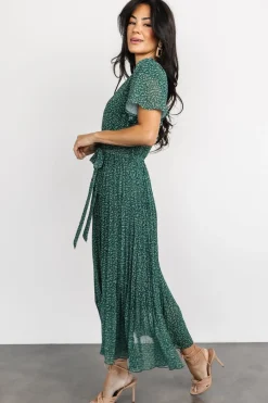 Online Baltic Born Prim Pleated Dress | Green Print GreenPrint