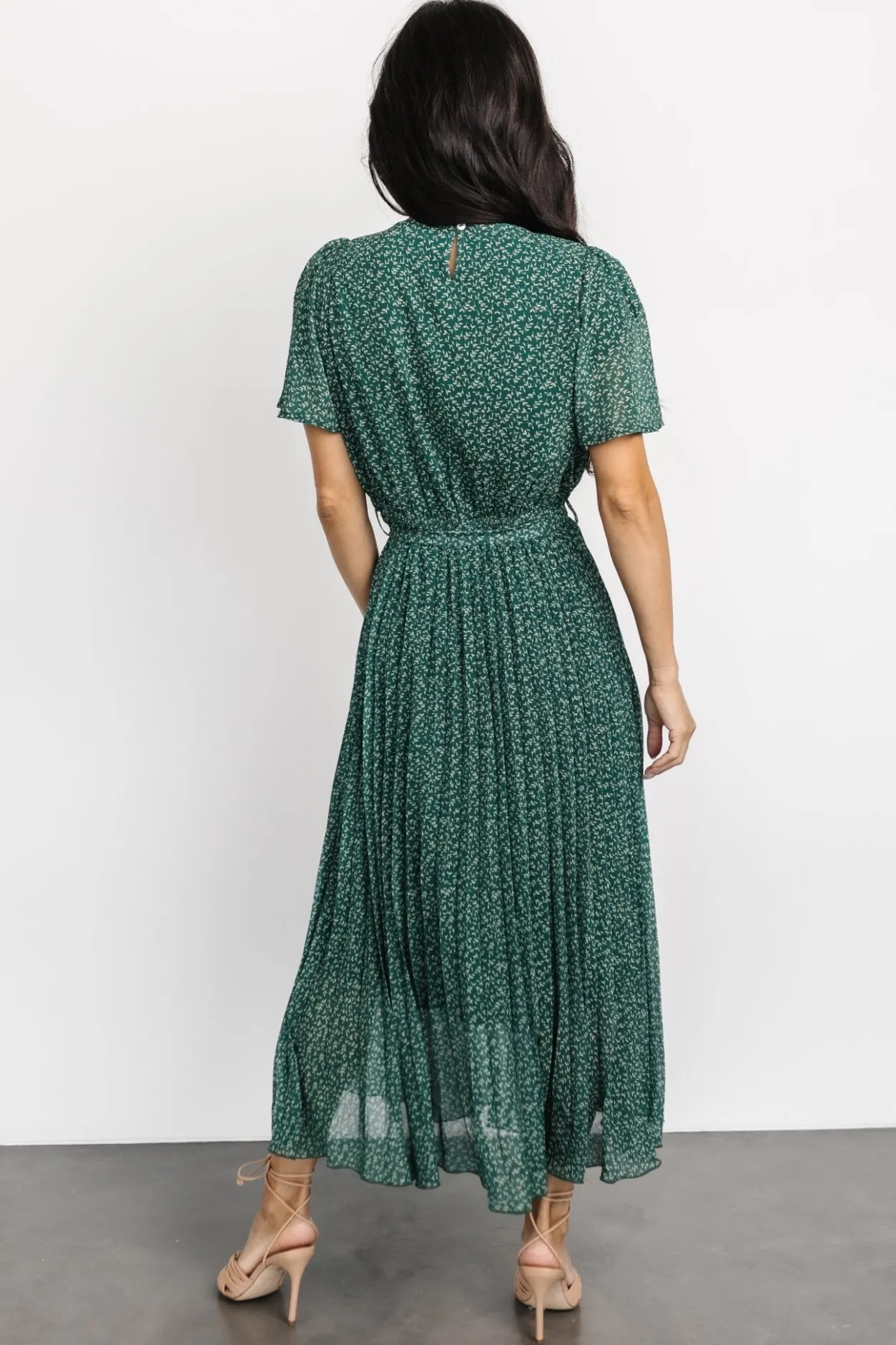 Online Baltic Born Prim Pleated Dress | Green Print GreenPrint