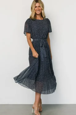New Baltic Born Prim Pleated Dress | Navy Print NavyPrint