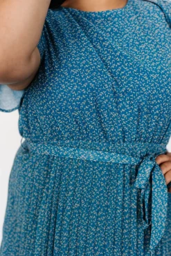 Sale Baltic Born Prim Pleated Dress | Persian Blue Print PersianBluePrint