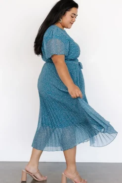 Sale Baltic Born Prim Pleated Dress | Persian Blue Print PersianBluePrint