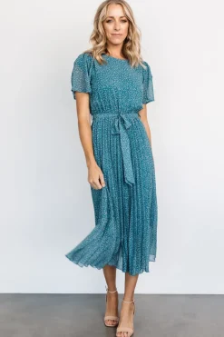 Sale Baltic Born Prim Pleated Dress | Persian Blue Print PersianBluePrint
