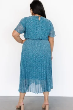 Sale Baltic Born Prim Pleated Dress | Persian Blue Print PersianBluePrint
