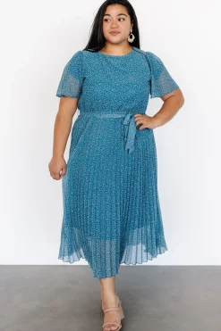 Sale Baltic Born Prim Pleated Dress | Persian Blue Print PersianBluePrint
