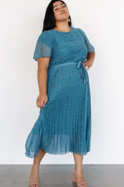 Sale Baltic Born Prim Pleated Dress | Persian Blue Print PersianBluePrint