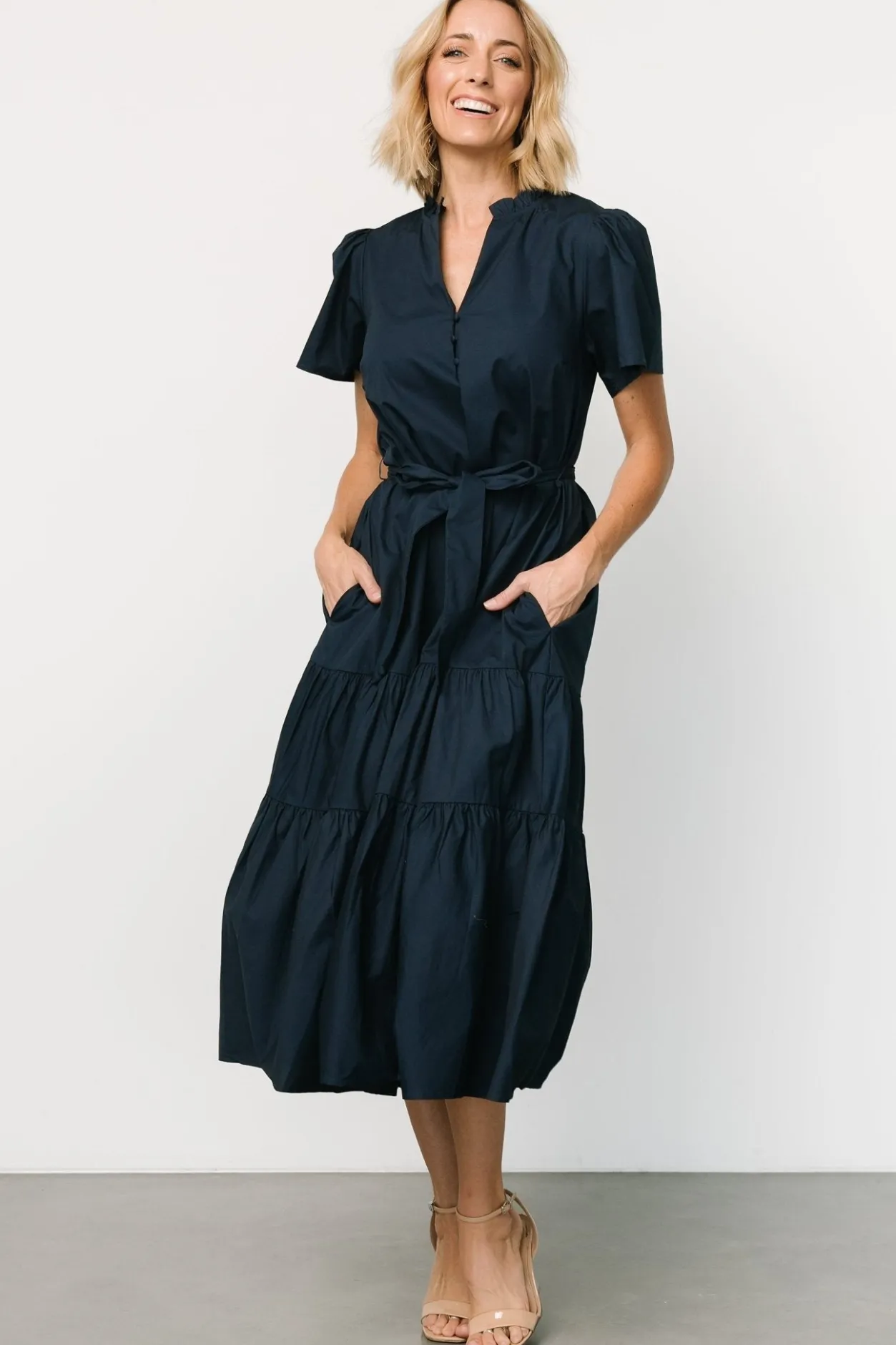 Fashion Baltic Born Providence Poplin Dress | Navy