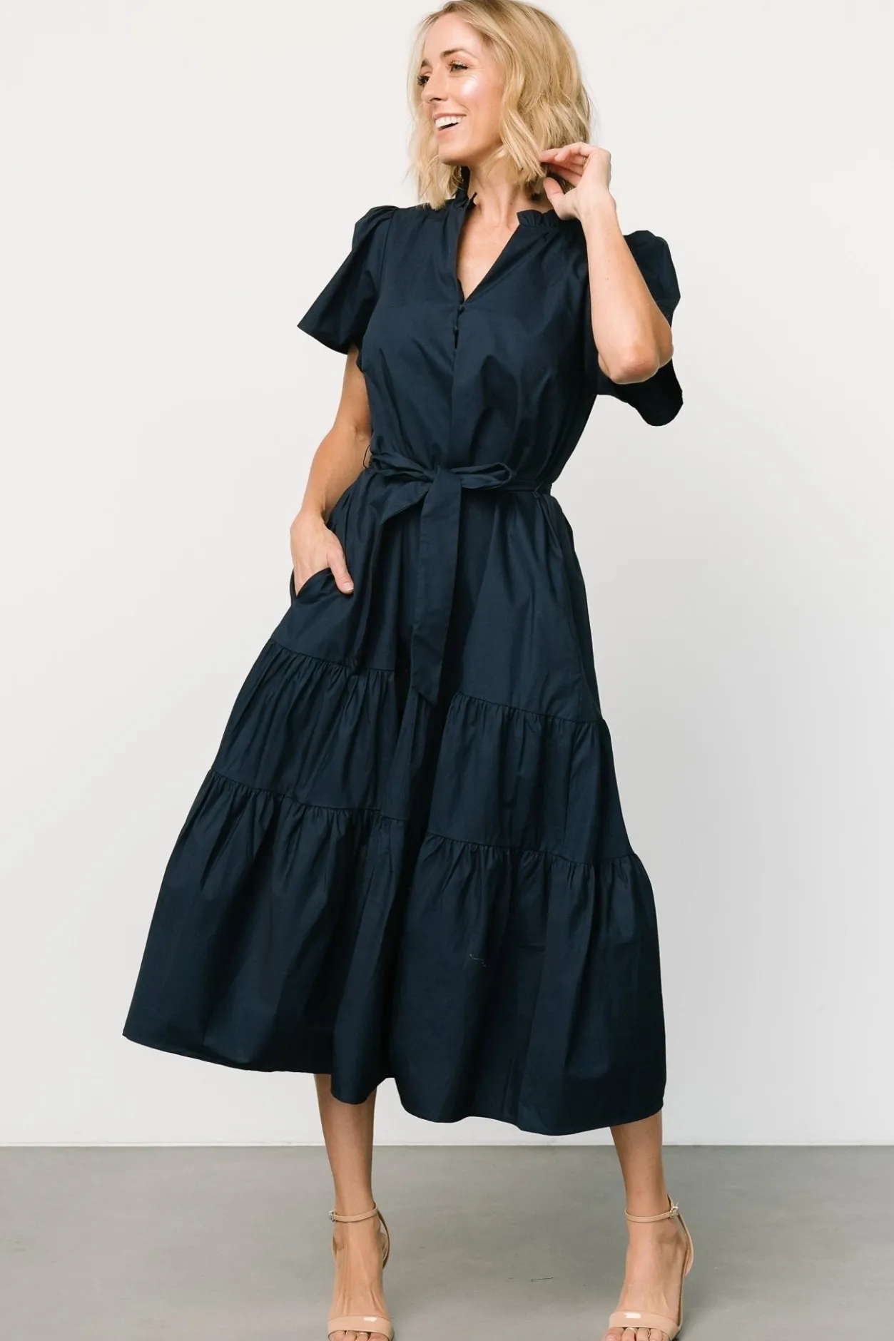 Fashion Baltic Born Providence Poplin Dress | Navy