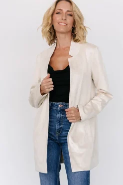 New Baltic Born Queenie Faux Suede Jacket | Oatmeal