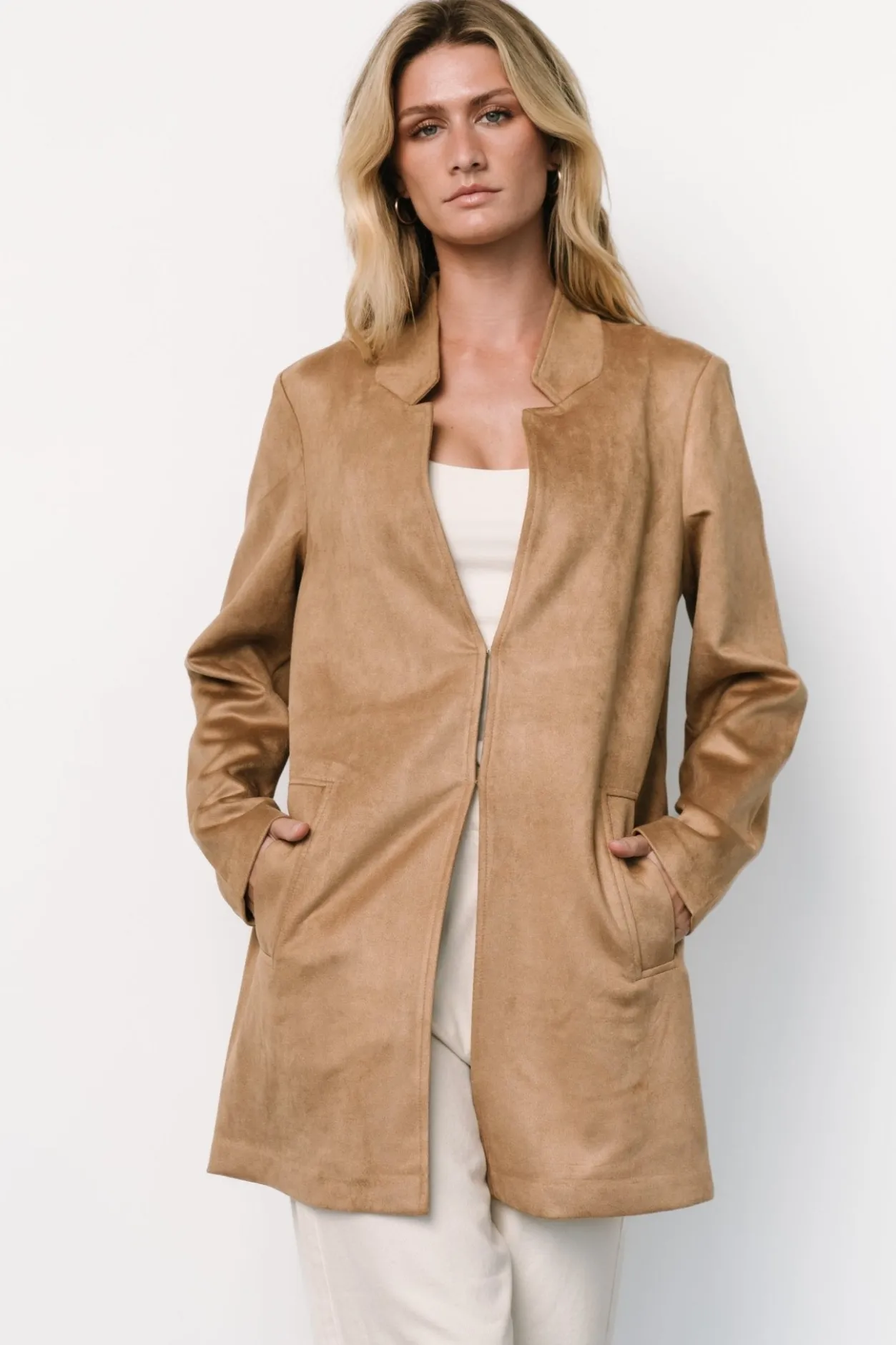 Best Baltic Born Queenie Faux Suede Jacket | Camel