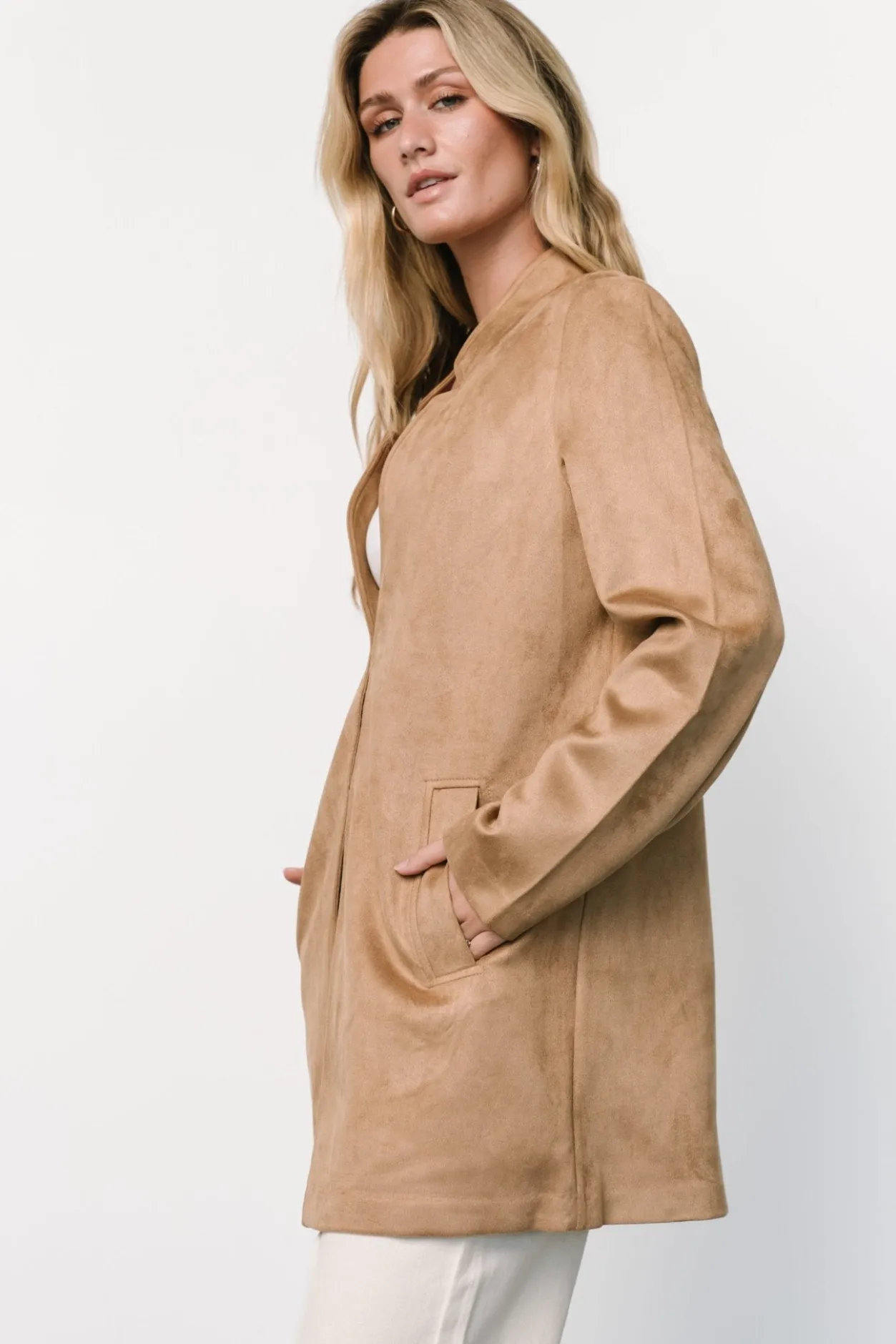 Best Baltic Born Queenie Faux Suede Jacket | Camel