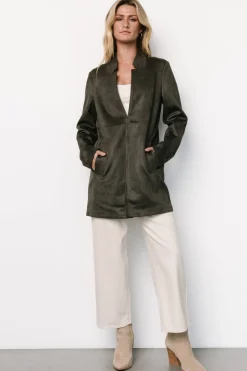 New Baltic Born Queenie Faux Suede Jacket | Charcoal