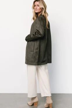 New Baltic Born Queenie Faux Suede Jacket | Charcoal