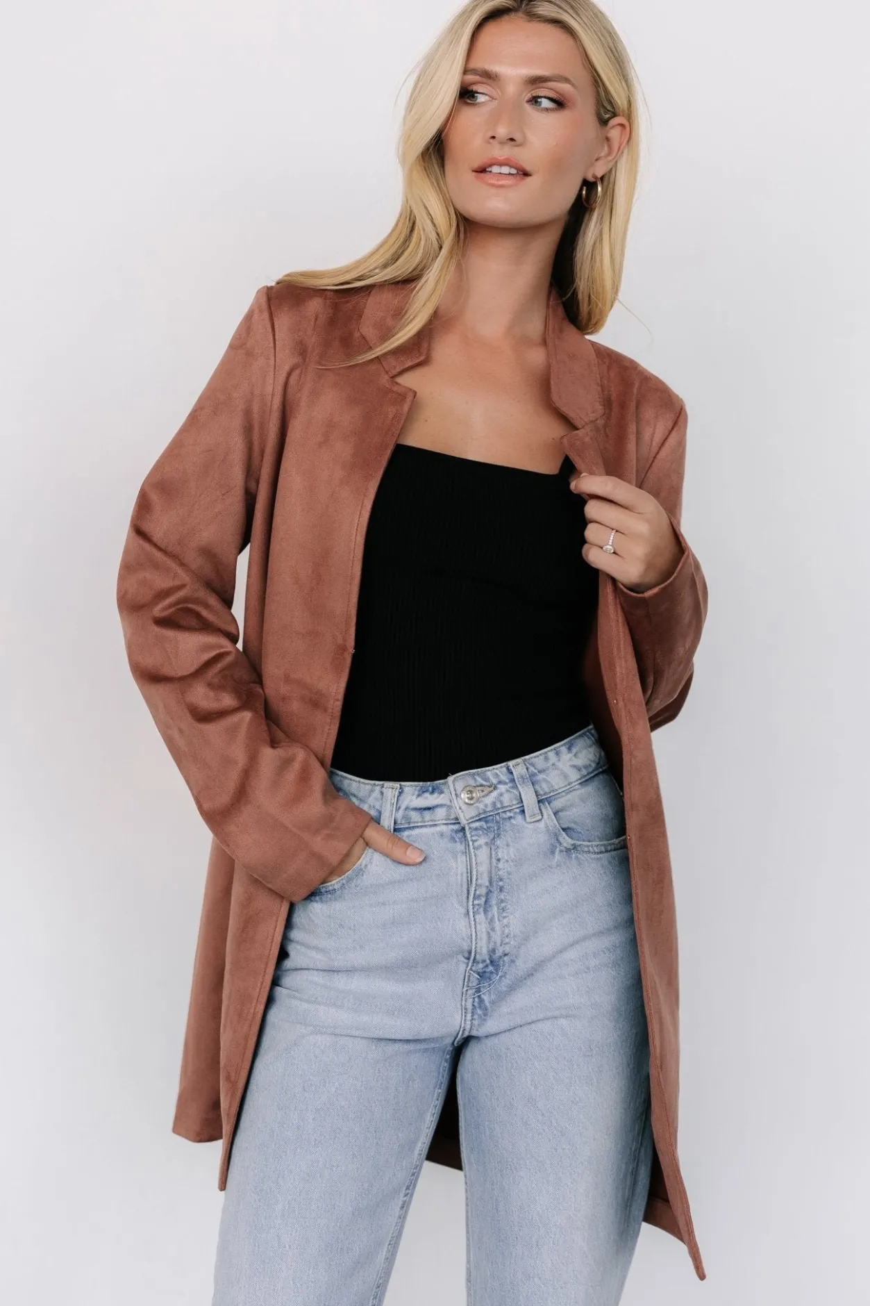 New Baltic Born Queenie Faux Suede Jacket | Dusty Clove DustyClove