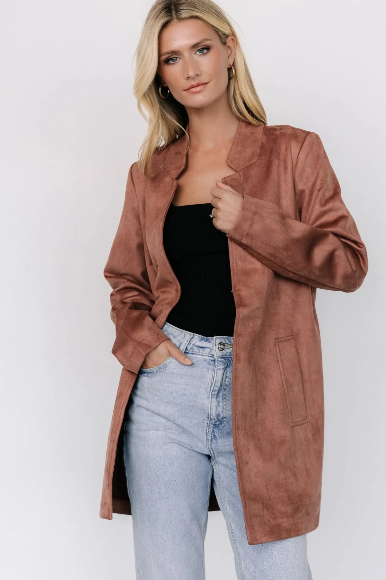 New Baltic Born Queenie Faux Suede Jacket | Dusty Clove DustyClove