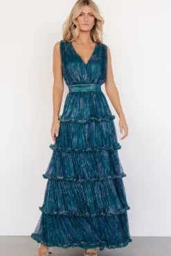 Discount Baltic Born Quentin Shimmer Dress | Teal + Purple Teal+Purple