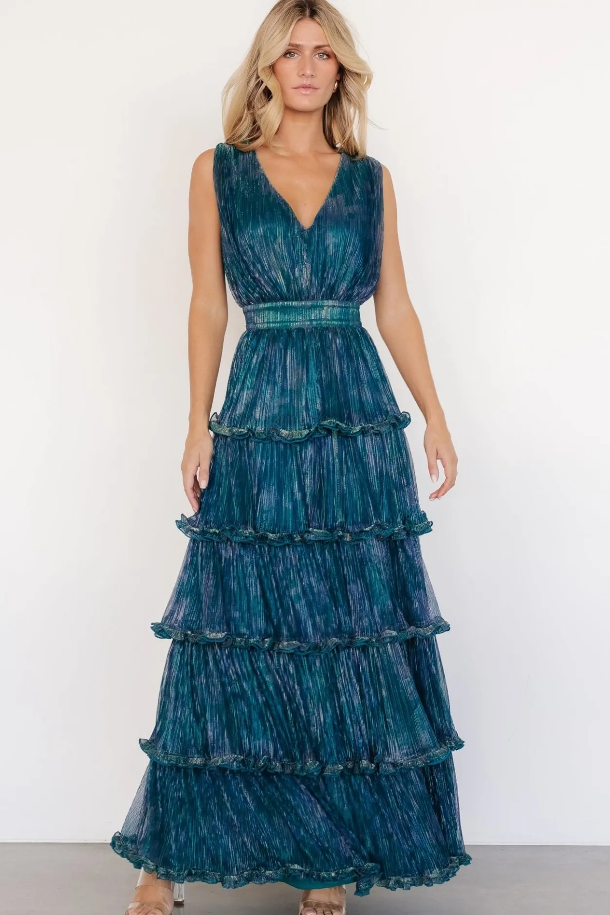 Discount Baltic Born Quentin Shimmer Dress | Teal + Purple Teal+Purple