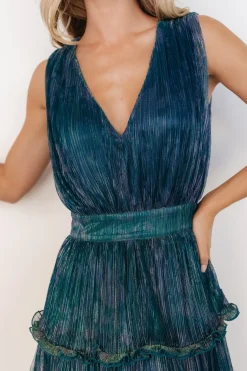 Discount Baltic Born Quentin Shimmer Dress | Teal + Purple Teal+Purple