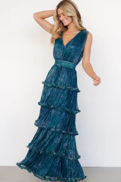 Discount Baltic Born Quentin Shimmer Dress | Teal + Purple Teal+Purple