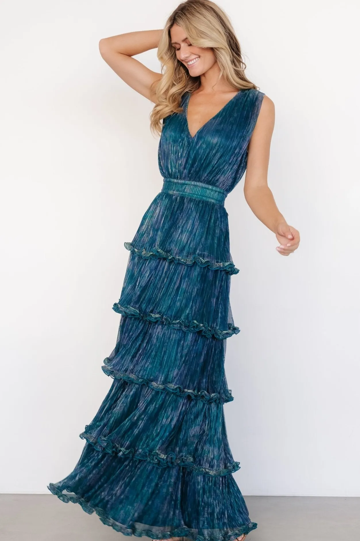 Discount Baltic Born Quentin Shimmer Dress | Teal + Purple Teal+Purple