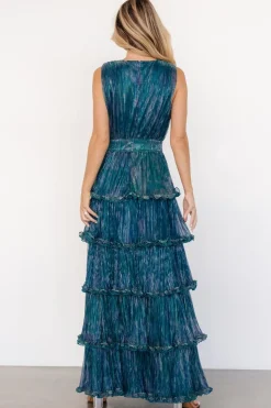 Discount Baltic Born Quentin Shimmer Dress | Teal + Purple Teal+Purple