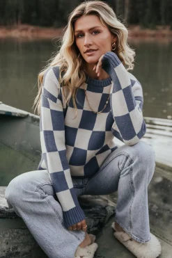 Discount Baltic Born Quincy Checkered Sweater | Blue