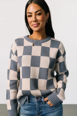 Discount Baltic Born Quincy Checkered Sweater | Blue