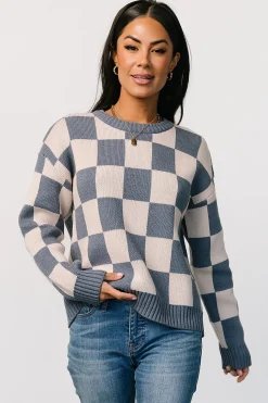Discount Baltic Born Quincy Checkered Sweater | Blue