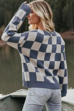 Discount Baltic Born Quincy Checkered Sweater | Blue
