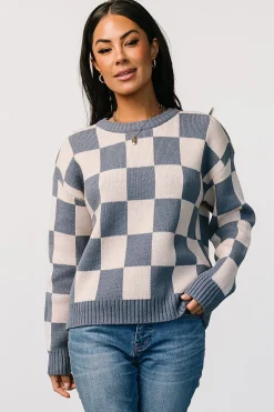 Discount Baltic Born Quincy Checkered Sweater | Blue