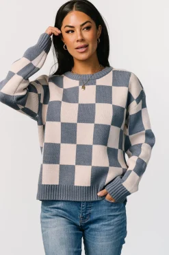 Discount Baltic Born Quincy Checkered Sweater | Blue