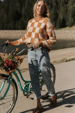 Outlet Baltic Born Quincy Checkered Sweater | Pumpkin Spice PumpkinSpice