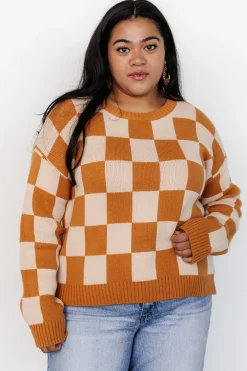 Outlet Baltic Born Quincy Checkered Sweater | Pumpkin Spice PumpkinSpice
