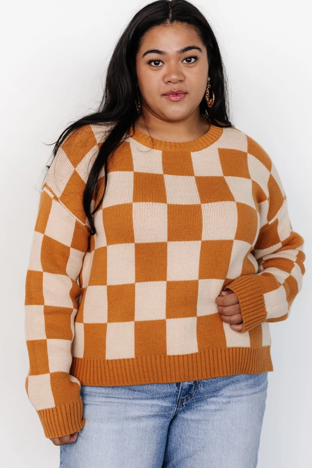 Outlet Baltic Born Quincy Checkered Sweater | Pumpkin Spice PumpkinSpice