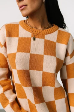 Outlet Baltic Born Quincy Checkered Sweater | Pumpkin Spice PumpkinSpice