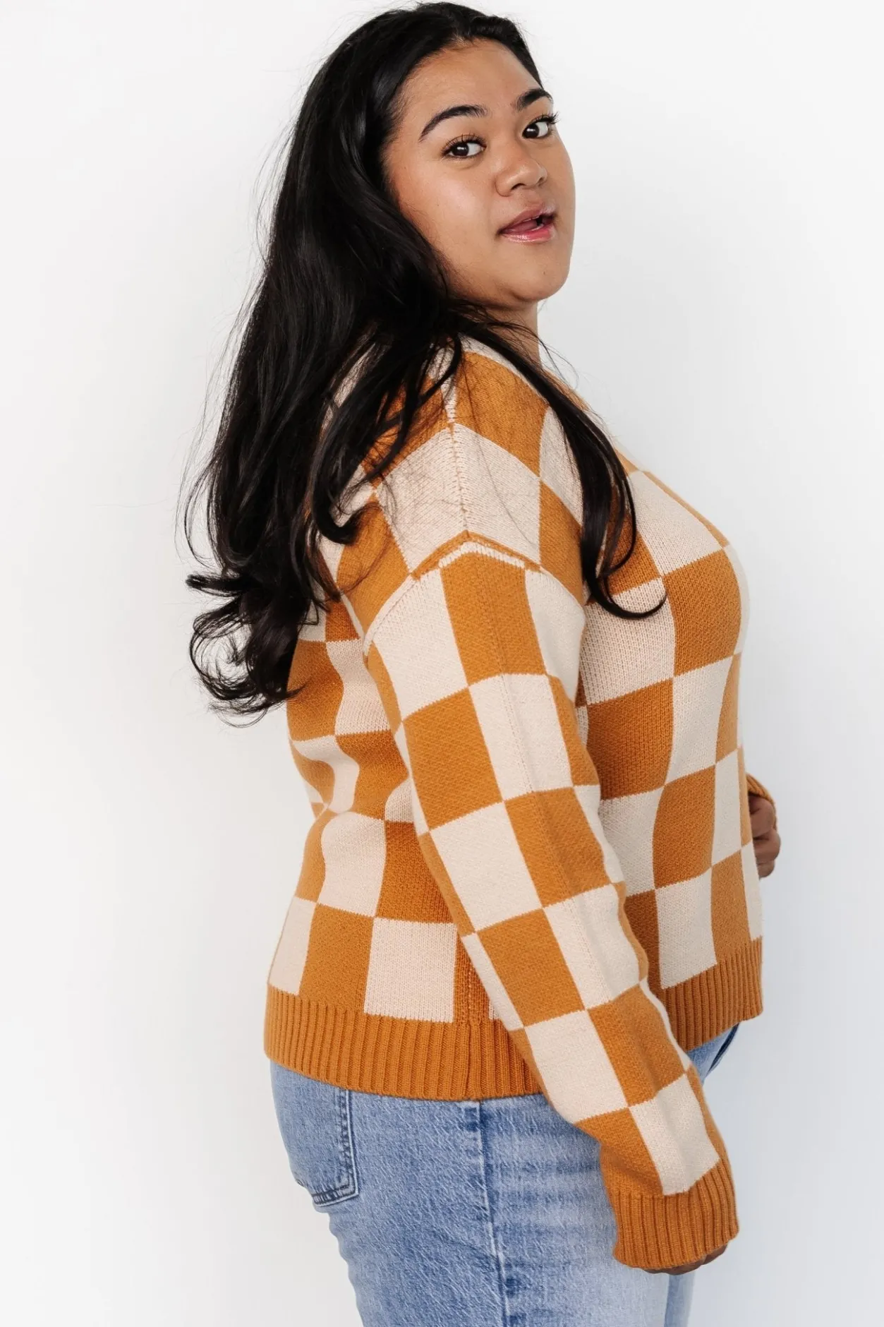 Outlet Baltic Born Quincy Checkered Sweater | Pumpkin Spice PumpkinSpice